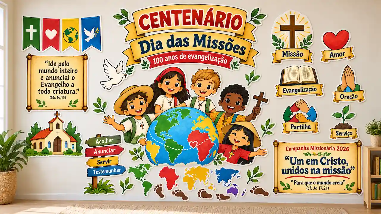 Mural do Centenário do Dia das Missões para Imprimir