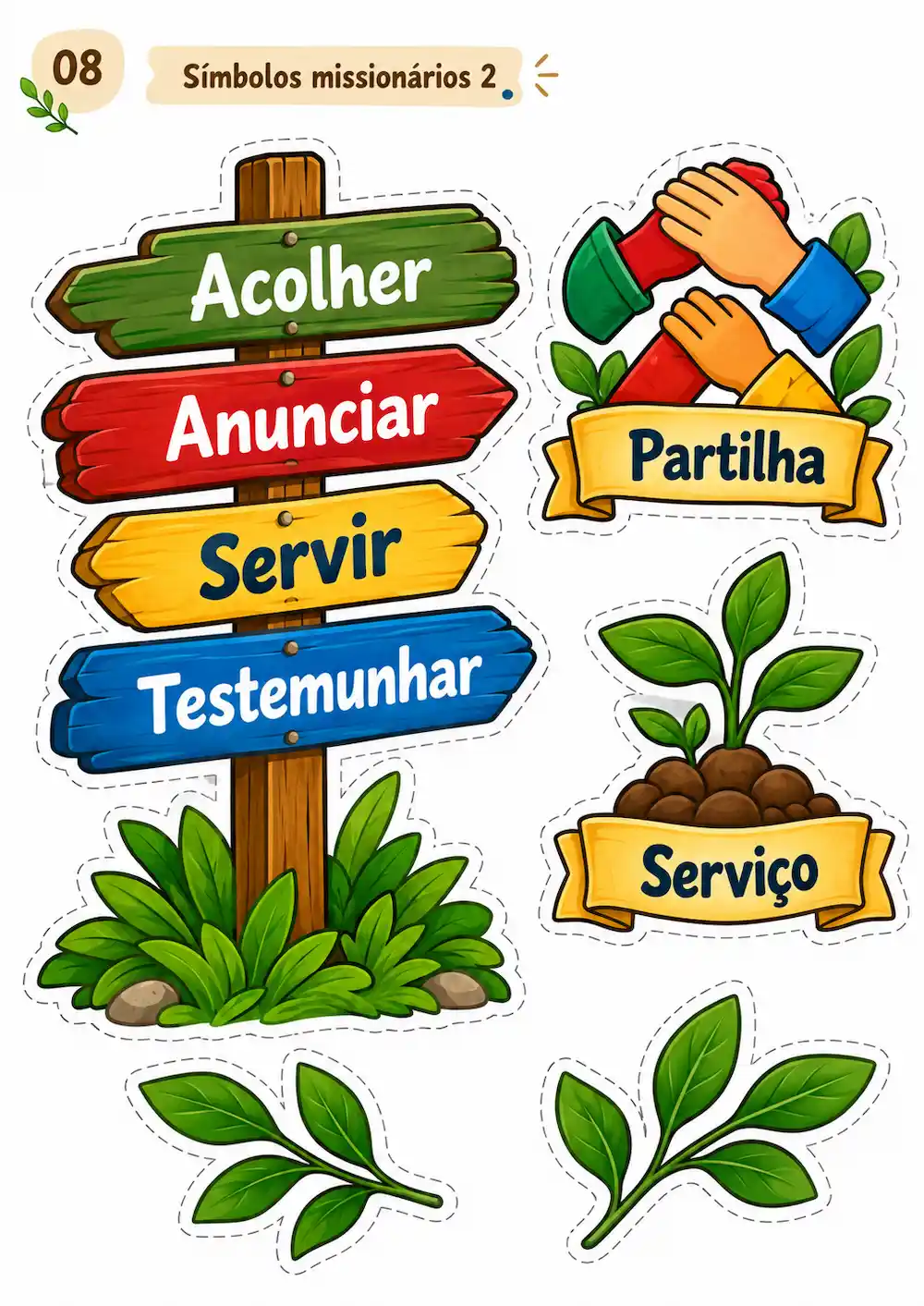 Frases e mensagens missionárias em faixas ilustradas