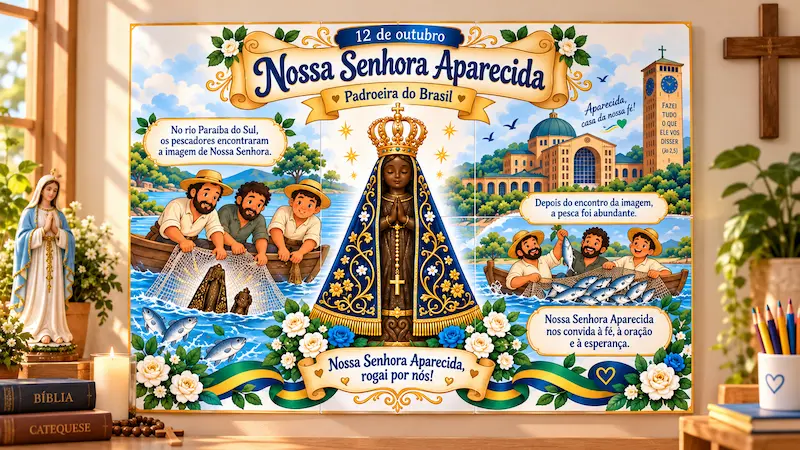Kit Nossa Senhora Aparecida para Catequese