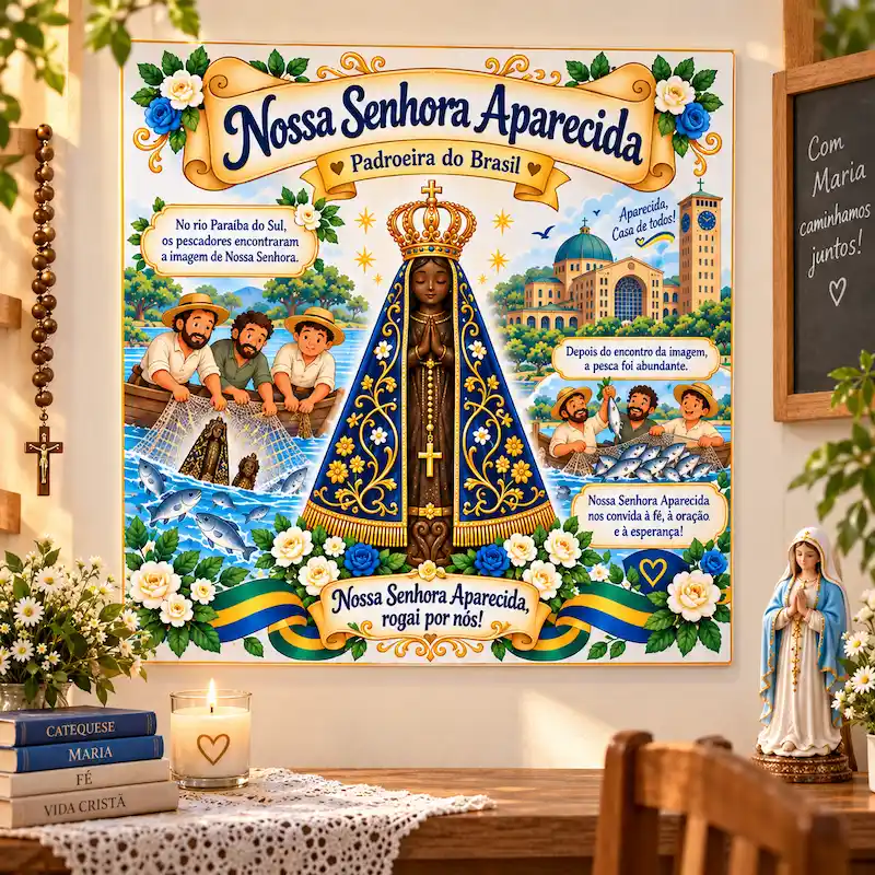Painel de Nossa Senhora Aparecida para catequese