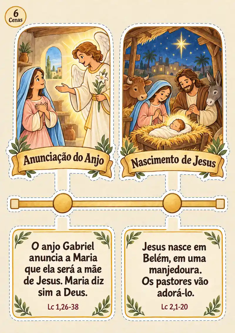 Cenas dos milagres e ensinamentos de Jesus
