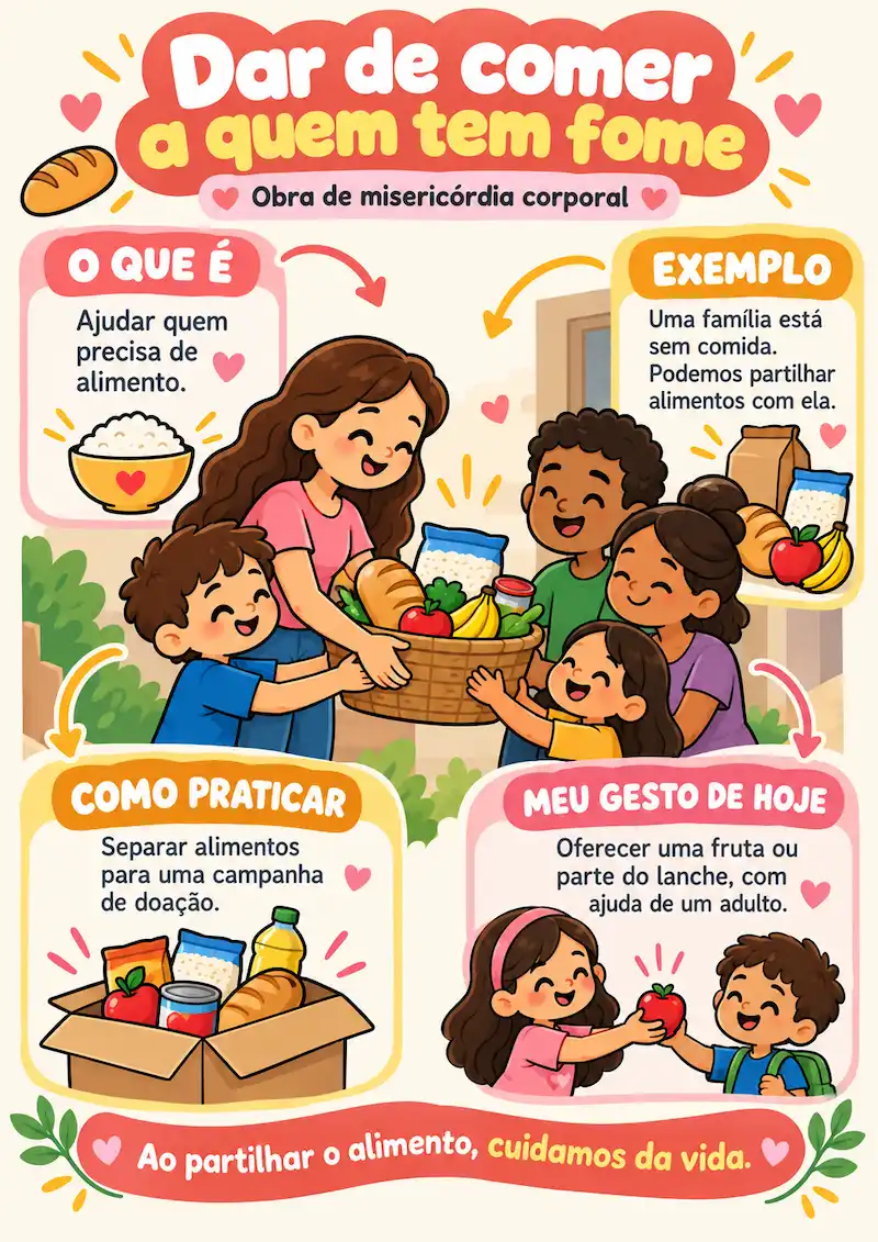 Mapas ilustrados das obras de misericórdia — exemplo 1